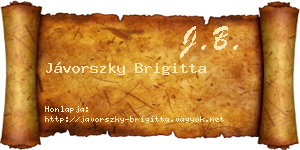 Jávorszky Brigitta névjegykártya